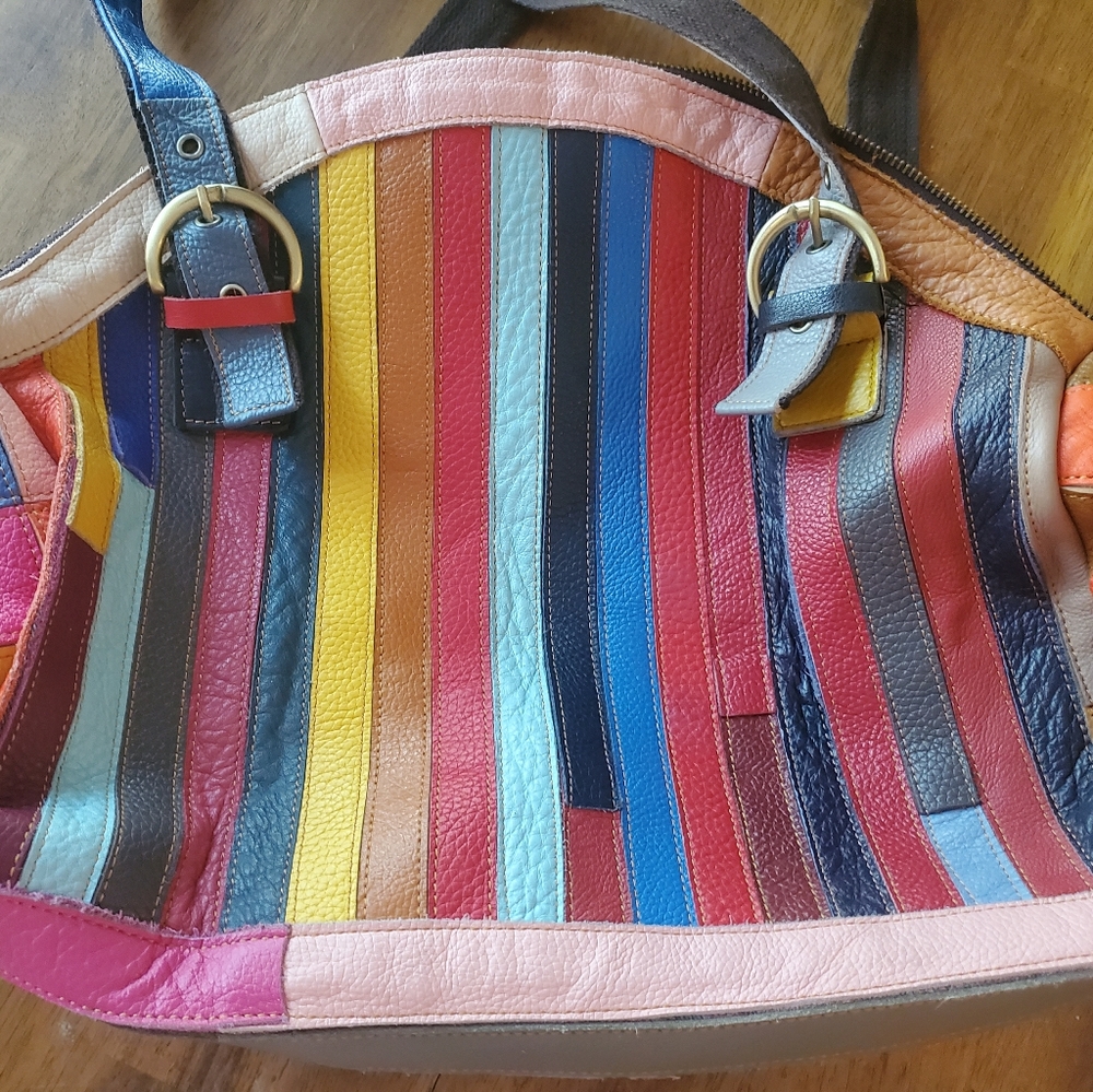 Ameri Leather Large Floral Shoulder Bag - image 4